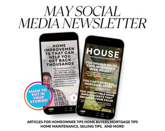 Real Estate May Social Media Newsletter, Realtor Marketing Template