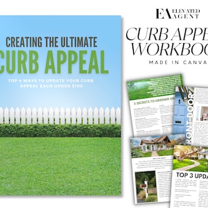 Real Estate Seller Guide, Real Estate Farming, Curb Appeal Workbook, Real Estate Template, Realtor Marketing, Spring Real Estate,Canva Guide