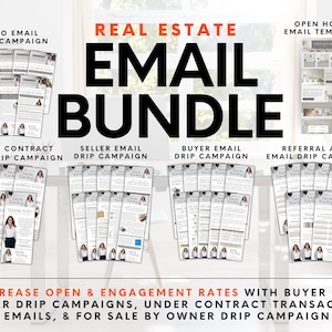 Real Estate Email Bundle, Realtor Marketing, Email Template, Real Estate Farming, Email Campaign, Real Estate Mailchimp Template, Canva