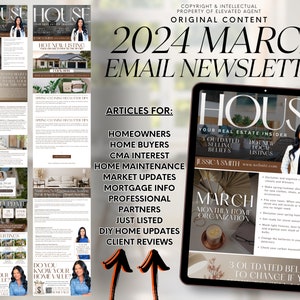 Real Estate Email Newsletter, March Newsletter, Email Template, Realtor Newsletter, Realtor Mailer, Newsletter Template, Realtor Flyer