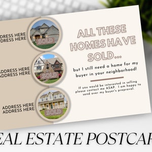 Plantilla de postal de bienes raíces, agricultura para bienes raíces, listado de bienes raíces, marketing de bienes raíces, postal de Canva, marketing de agentes inmobiliarios