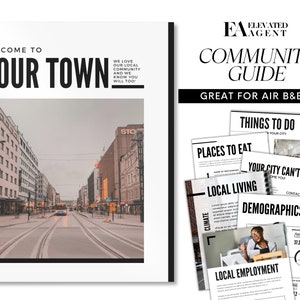 Real Estate Local Guide Template, Welcome guide, City guide flyer, Realtor community newsletter, Real estate marketing, Customize, Canva