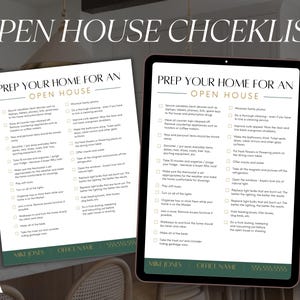 Open House Checklist, Real Estate Template, Open House Template, Realtor Marketing, Just Listed, Real Estate Flyer, Seller Packet, Canva
