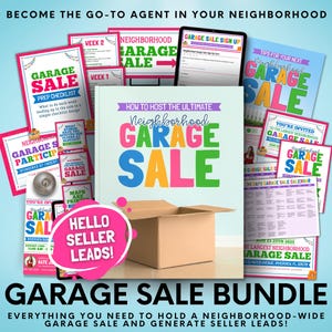 Homeowner Garage Sale, Real Estate Template, Yard Sale Kit, Real Estate Farming, Neighborhood Garage Sale, Garage Sale Checklist, Yard Sale