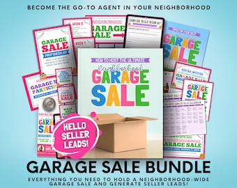 Homeowner Garage Sale, Real Estate Template, Yard Sale Kit, Real Estate Farming, Neighborhood Garage Sale, Garage Sale Checklist, Yard Sale
