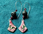 Essential Oil Diffuser Anxiety Stress Relief Earrings, Copper Enamel with Lava Stone | Stress Relief Aromatherapy Self Care Jewelry Gift