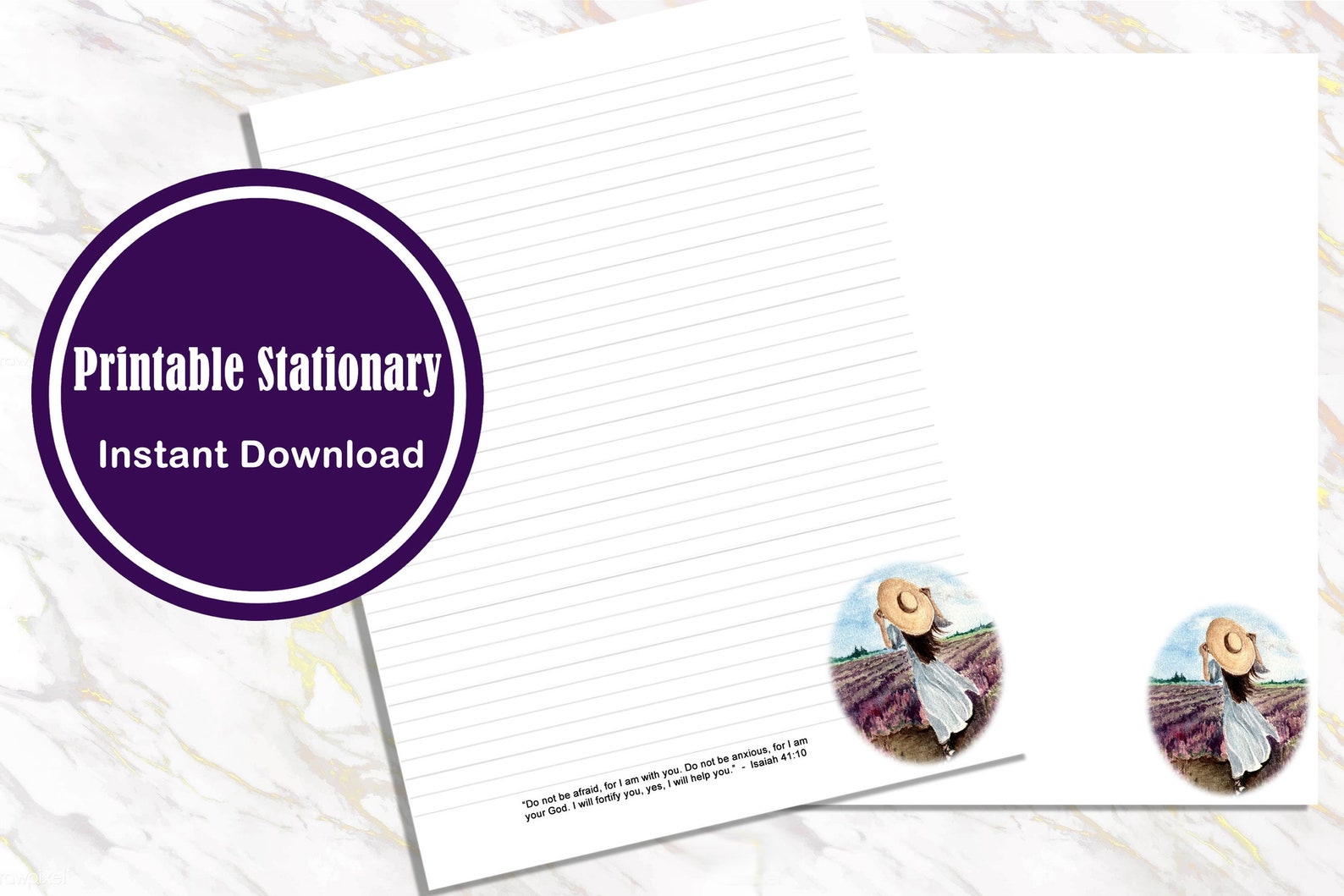 Printable Letter Writing Stationery Watercolor Floral Stationary