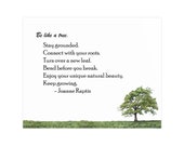 Watercolor Wall Art Print, Be Like a Tree, Artist Painted Positive Quote, Motivational Wall Art, Office Decor