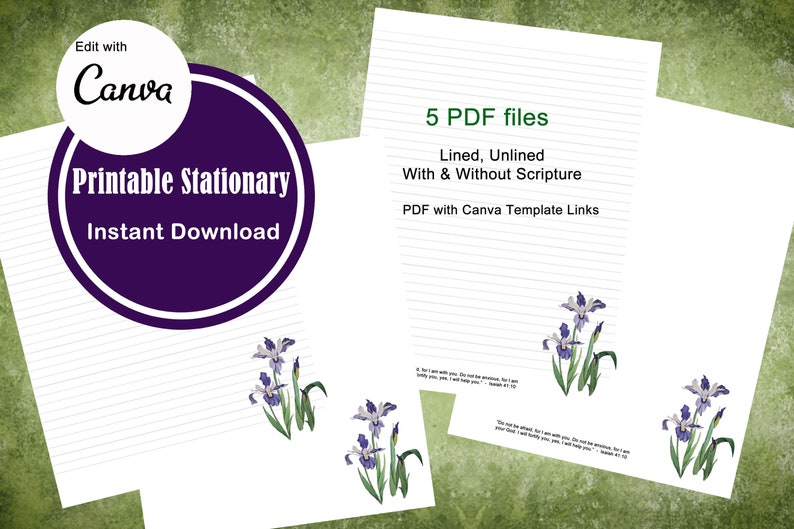 Printable Letter Writing Stationery Floral Stationary Etsy