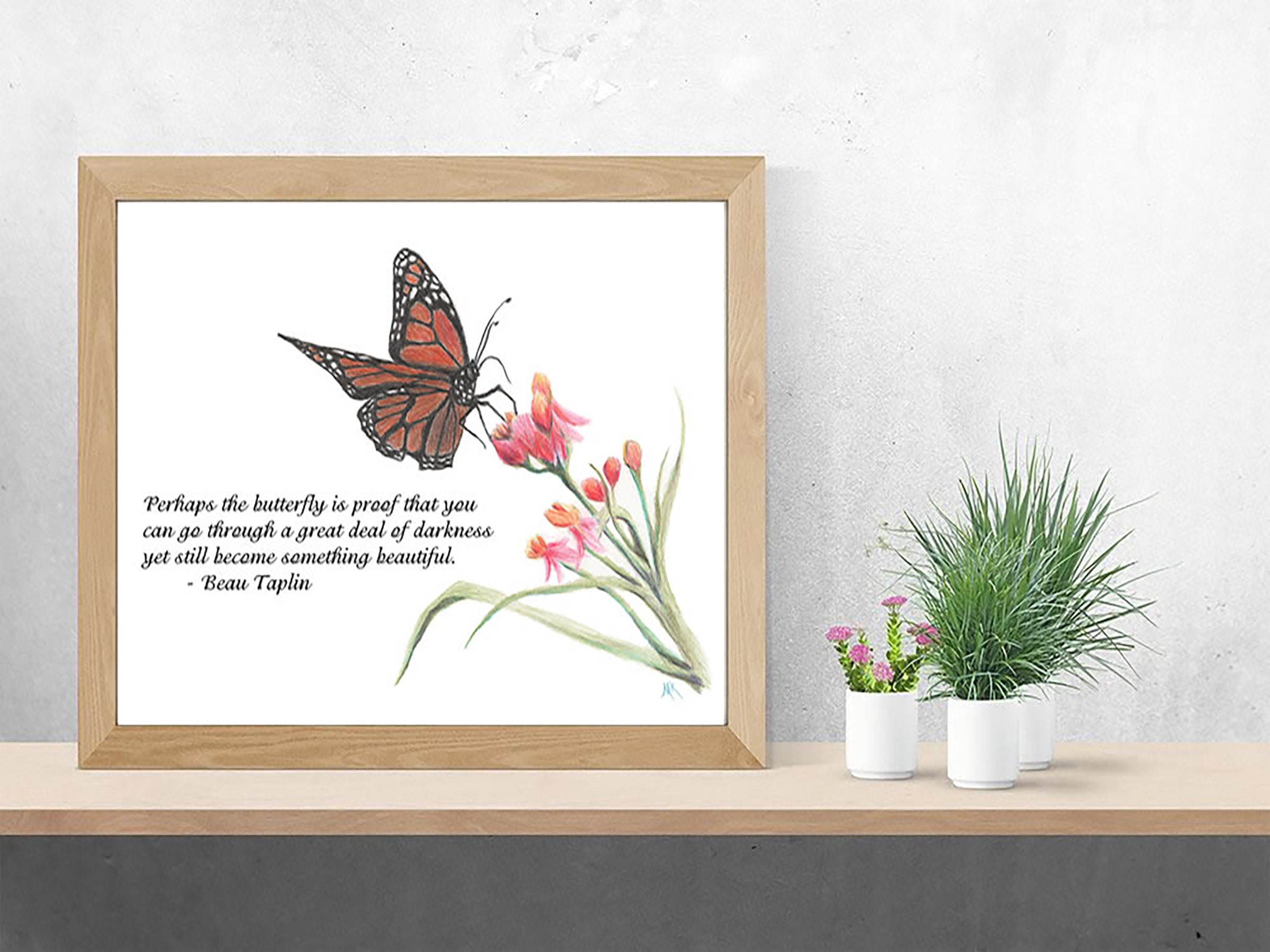 Butterfly Transformation, Inspirational Printable Colored Pencil