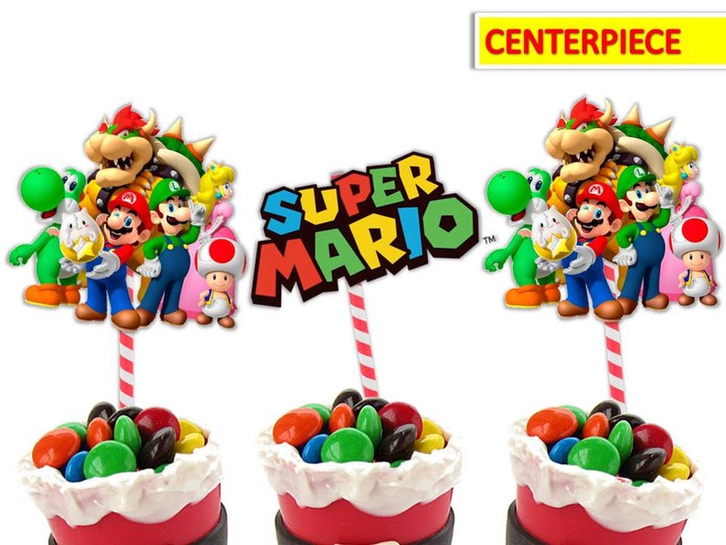Super Mario bros Centerpiece Super Mario printables Super | Etsy