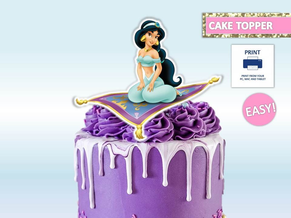 Princess Jasmine Cake topper/ Princess Jasmine Printables/ Etsy