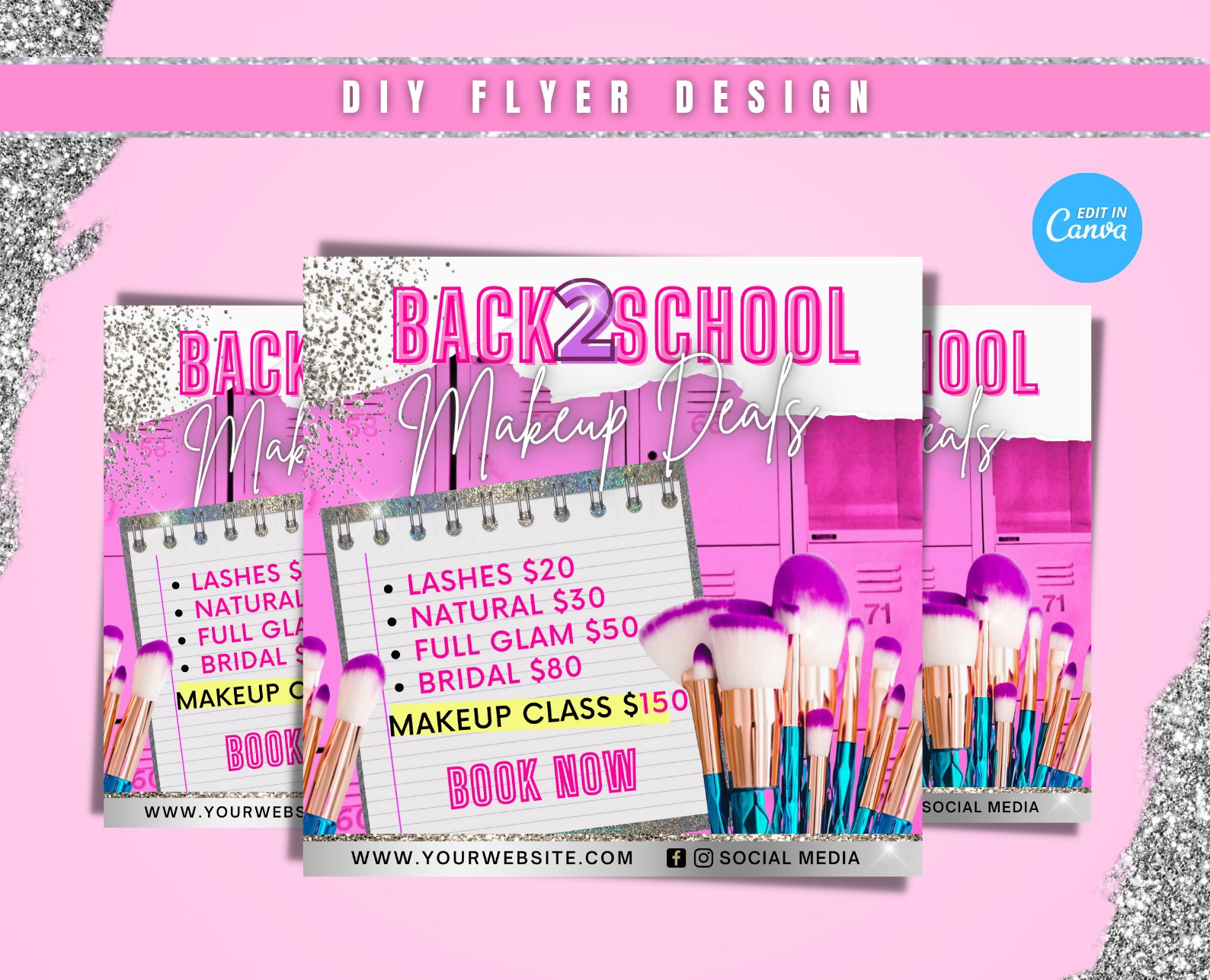 DIY Back to School Flyer Makeup Class Flyer Social Media Etsy