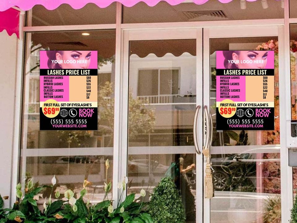 Retractable Banner Storefront Sign Lash Advertising Lash Etsy