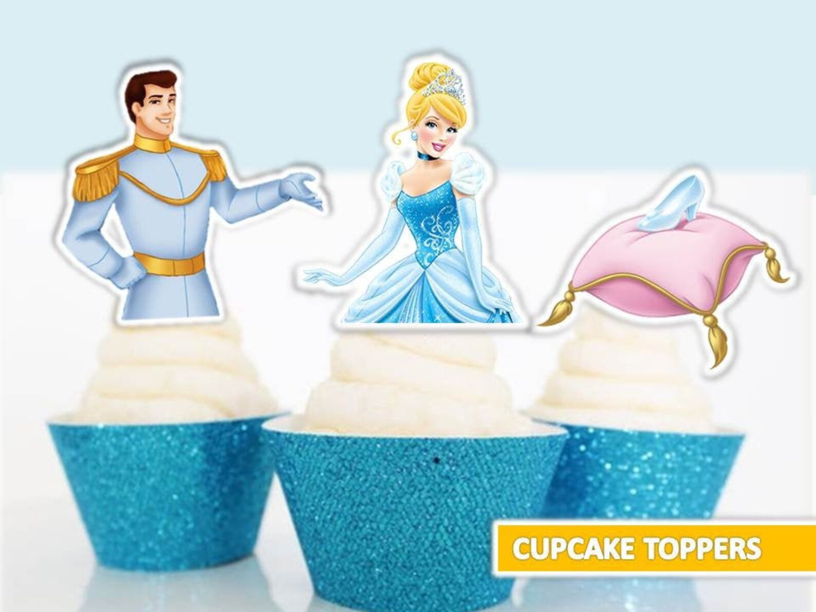 Cinderella cupcake toppers Cinderella cake Cinderella Etsy