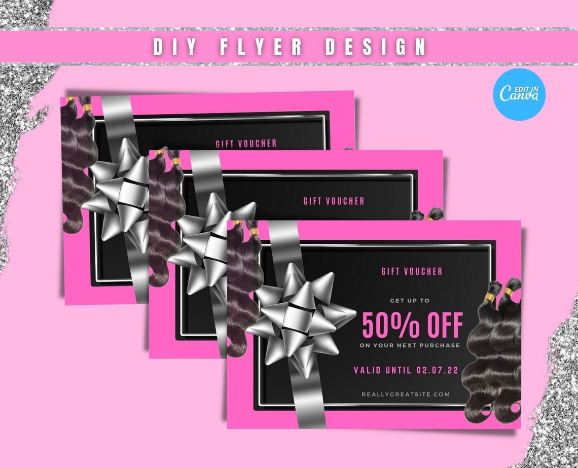 HAIR GIFT VOUCHER Hair Gift Coupon Nails Printable Coupon - Etsy