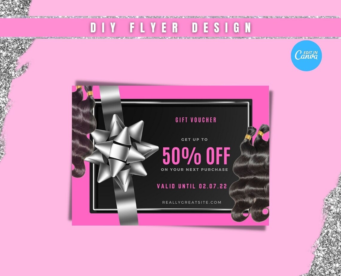 HAIR GIFT VOUCHER Hair Gift Coupon Nails Printable Coupon - Etsy