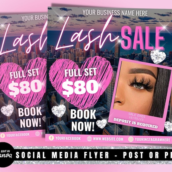 LASH Sale flyer, Lash flyer, lash flash sale flyer, lash tech flyer, lash logo, flash sale flyer, hair, lash, nails, makeup, wigs, canva