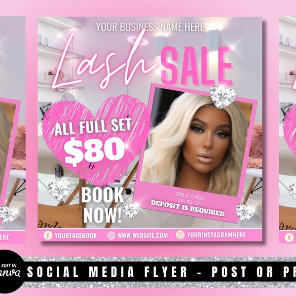 Pink LASH Booking Flyer, lash sale Flyer, hair sale flyer, Hair Flyer, Hair Booking flyer, flash Sale Flyer, nails, lash, hair, bundle