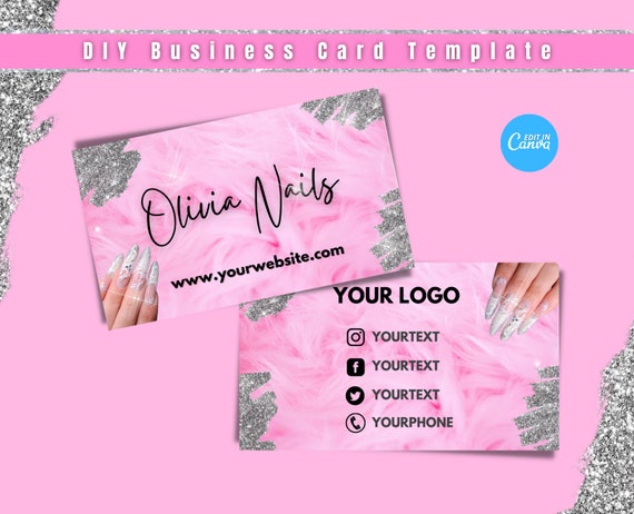 DIY Nails Business Card Nail Tech Business Card Spa Business - Etsy