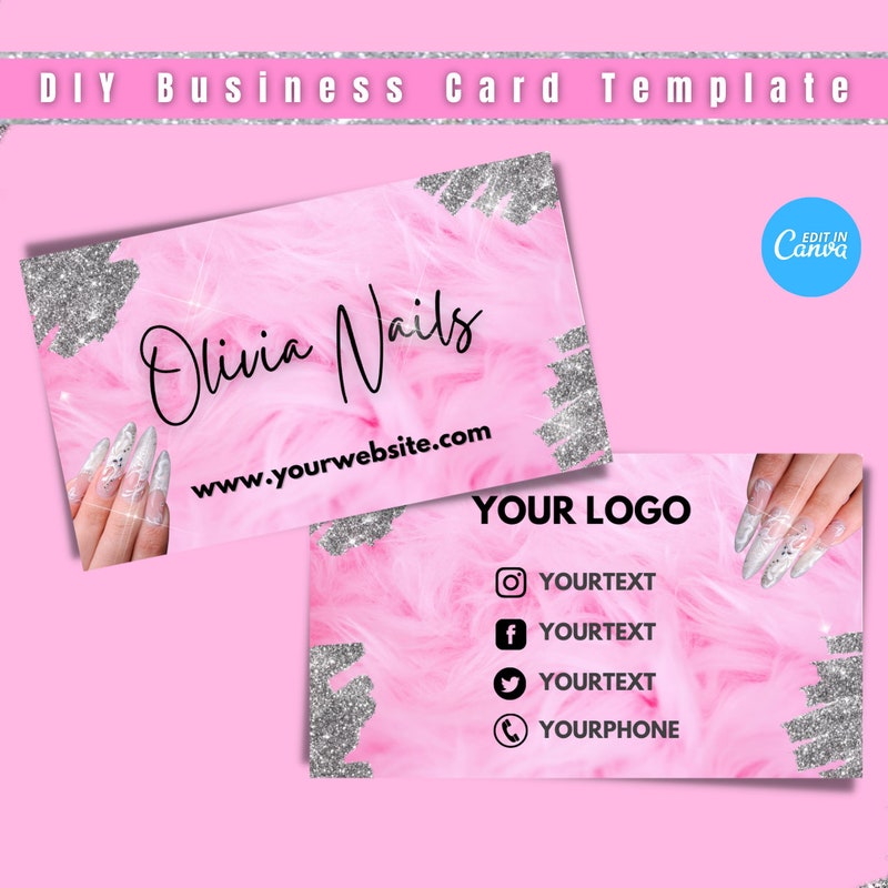 Nail Business Cards Etsy