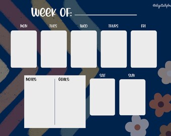 Digital Weekly Planner - Navy Palette