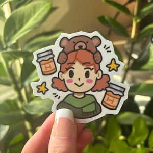 Bear Girl Sticker | 3&quot; Matte Vinyl Sticker | Cute Bear Sticker | Laptop Decal | Journal Decor | Gift Idea | Cute Sticker | Kawaii