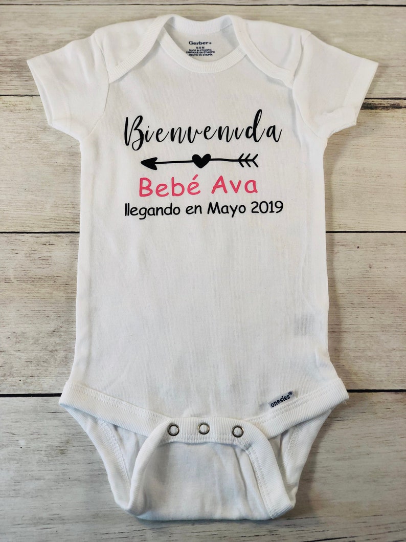 Bienvenida Baby Announcement Onesie Spanish Onesie