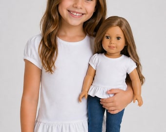 18" Doll Ruffle Hem Shirt- Mini me