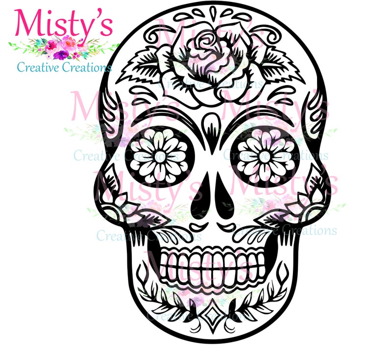 Download Sugar Skull SVG Tattoo Clip Art Instant Download Skull Dia ...