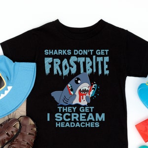 Funny Shark Shirt - Pool Party T-Shirt - Summer Beach Outfit for Kids, Men, Women - Funny Ice Cream Party Shirt - Shark Birthday Party Theme