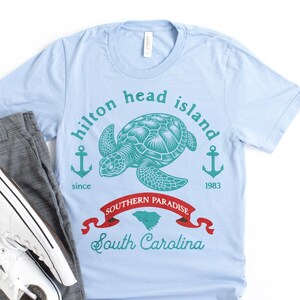 Hilton Head Island Sea Turtle Shirt, HHI South Carolina T-Shirt, Nautical Vintage SC Beach Gift