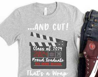 8th Grade 2024 Graduation T-Shirt - That's a Wrap Last Day of Middle School Shirt Gift - Funny Eighth Grader Graduate Boys Girls Tee TShirt