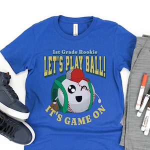 1st Grade Back to School Baseball Shirt - First Day of School Outfit - First Grade T-Shirt - Customize for Kindergarten, 2nd Grade & Up