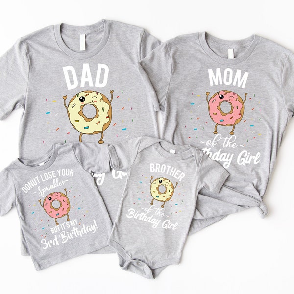 Donut Birthday Shirt - Matching Birthday Family Shirts - For Mom, Dad, Brother, Sister, Cousin, Grandma T-Shirt- Funny Group Donut T-Shirts