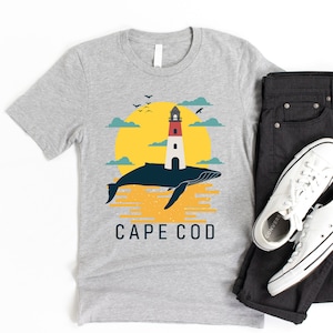 Cape Cod Shirt - Nauset Lighthouse Cape Cod T-Shirt - Vintage Sunset Massachusetts TShirt - Vacation Souvenir Outfit Men Womens Tourist