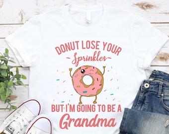 T-shirt Je vais être une grand-mère - T-shirt drôle d'annonce de grossesse Donut Meme - T-shirt grand-mère pour baby shower