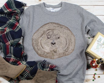 Groundhog Sweatshirt - Groundhog Day Unisex Sweatshirt Gildan - Men Womens Groundhog Illustration Cute Outfit Animal Woodchuck Nature
