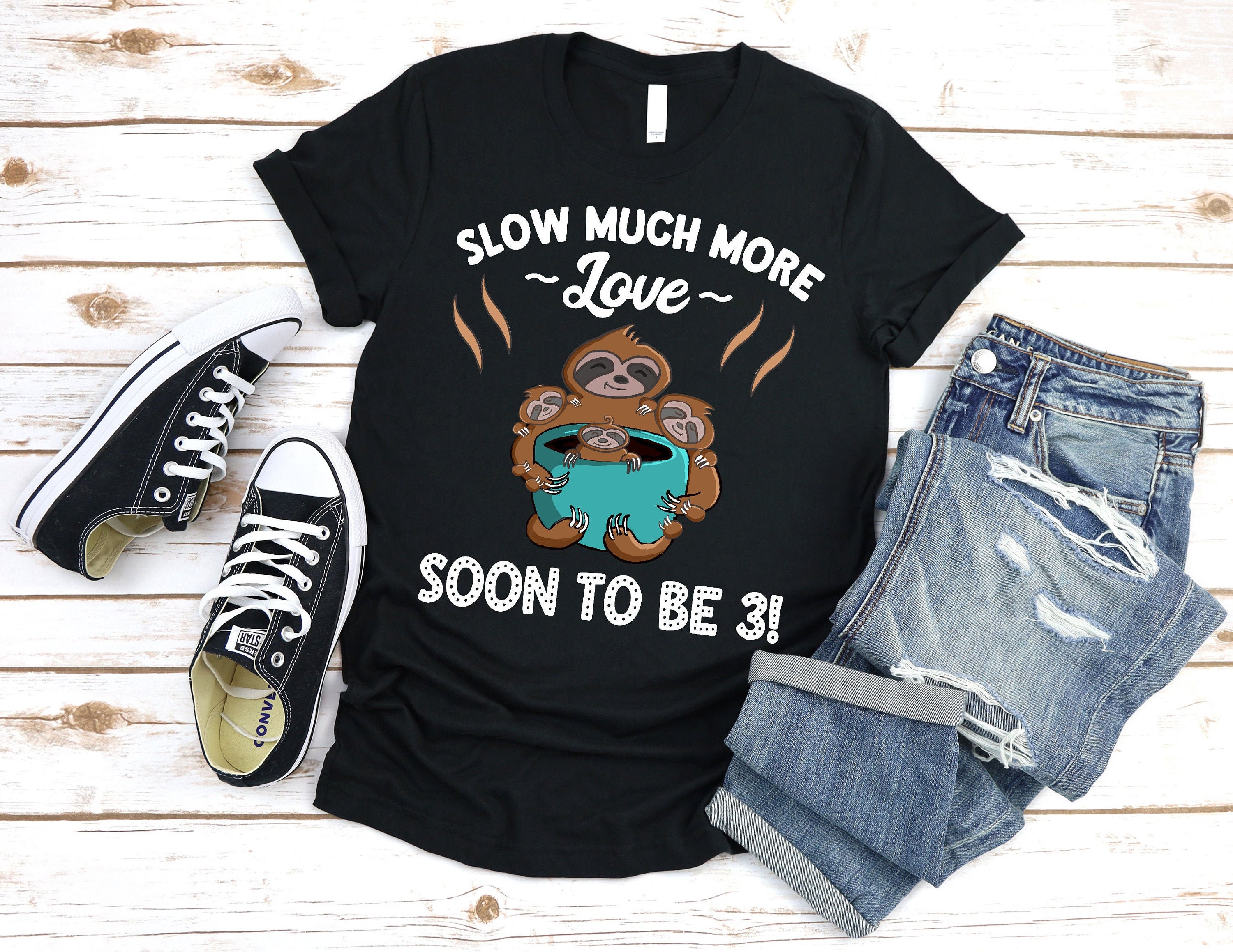 Big Sister Sloth Shirt Pregnancy Announcement Baby Reveal Big