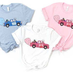 Bows or Burnouts Shirt - Gender Reveal Party Team Burnout T-Shirt - Funny Gender Reveal Party Truck Theme TShirt - Matching Team Boy or Girl