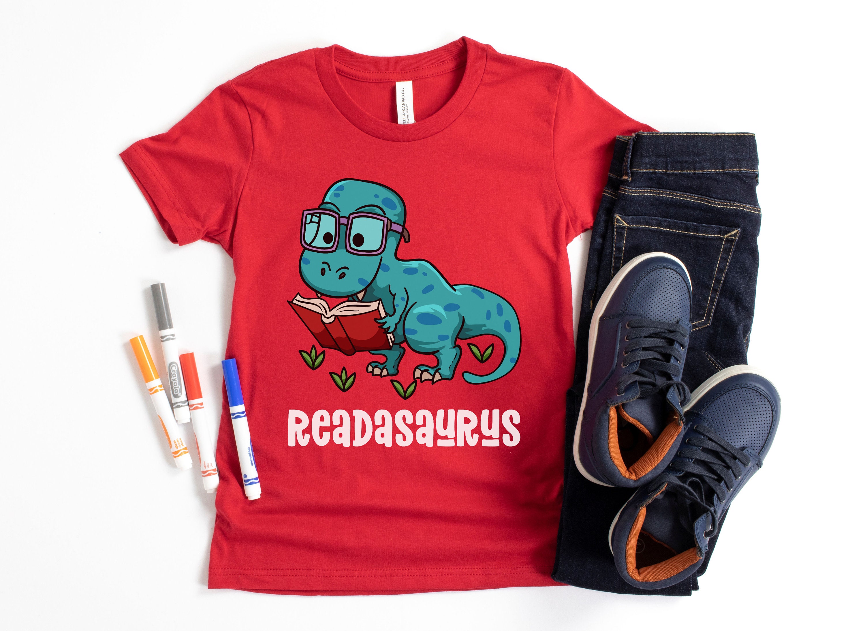 Readasaurus Funny Reading Shirt - Dinosaur Bookworm Book Reader Meme T ...