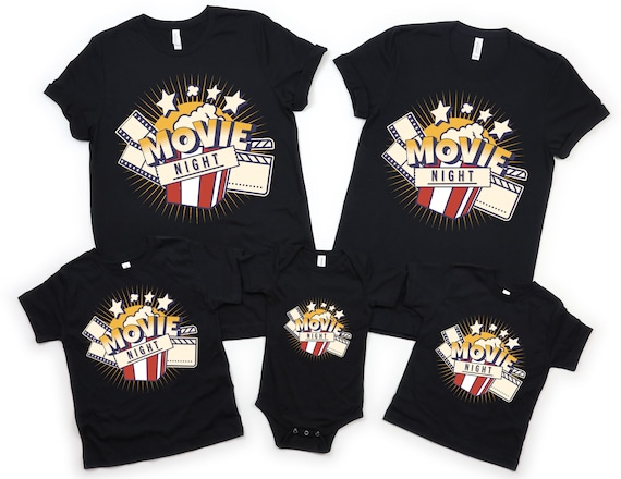Movie Night T-Shirt Family Movie Night Shirts Popcorn Tees Movie Night T-Shirt Family Movie Night Shirts Popcorn Tees