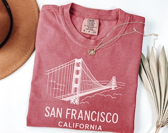 Comfort Colors® San Francisco Golden Gate Bridge Shirt, California Souvenir T-Shirt, Northern Cali Vacation TShirt