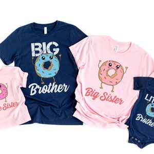 Big Sister Big Brother T-Shirts - Matching Sibling Outfits - Little Brother Little Sister Shirts - for Pregnancy Baby Announcement Reveal
