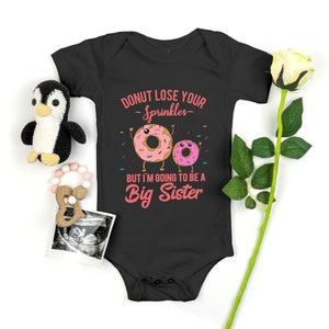 big sister little sister pregnancy reveal bodysuit black