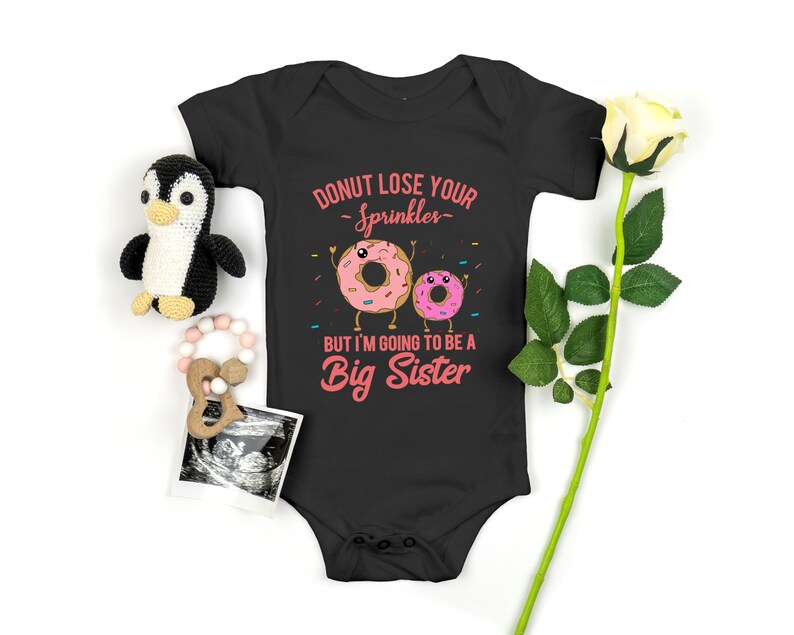 big sister little sister pregnancy reveal bodysuit black