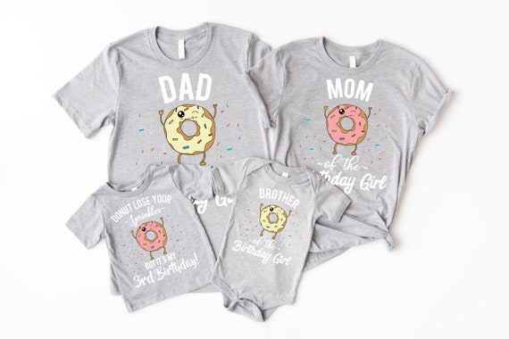 Donut Funny 1st Birthday Shirt Matching Family Cake Donut Funny 1st Birthday Shirt Matching Family Cake