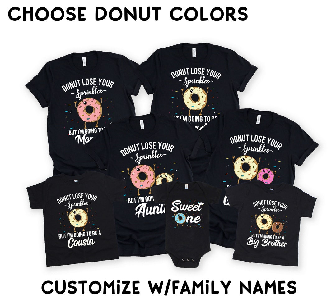 Group Baby Announcement Shirts Matching Baby Reveal Tshirts Donut