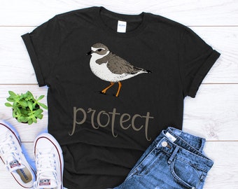 Skydda piping plover-tröjan nautisk vadarfågel fågel djurskydd fågelskådning t-shirt