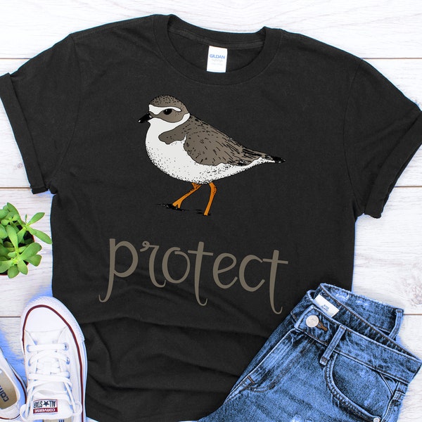 Protect the Piping Plover Shirt Nautical Shorebird Bird Animal Conservation Bird Watching T-Shirt